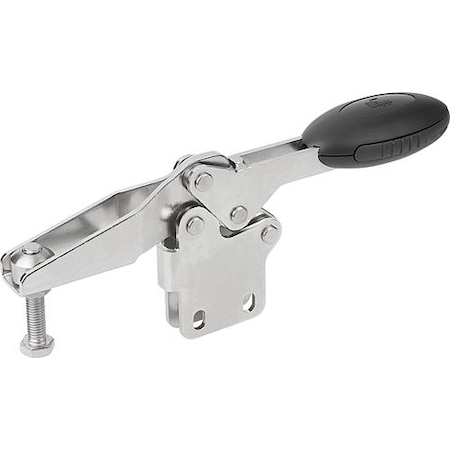 Kipp Horizontal Toggle Clamps, straight foot and adj. spindle, stainless K0661.105000